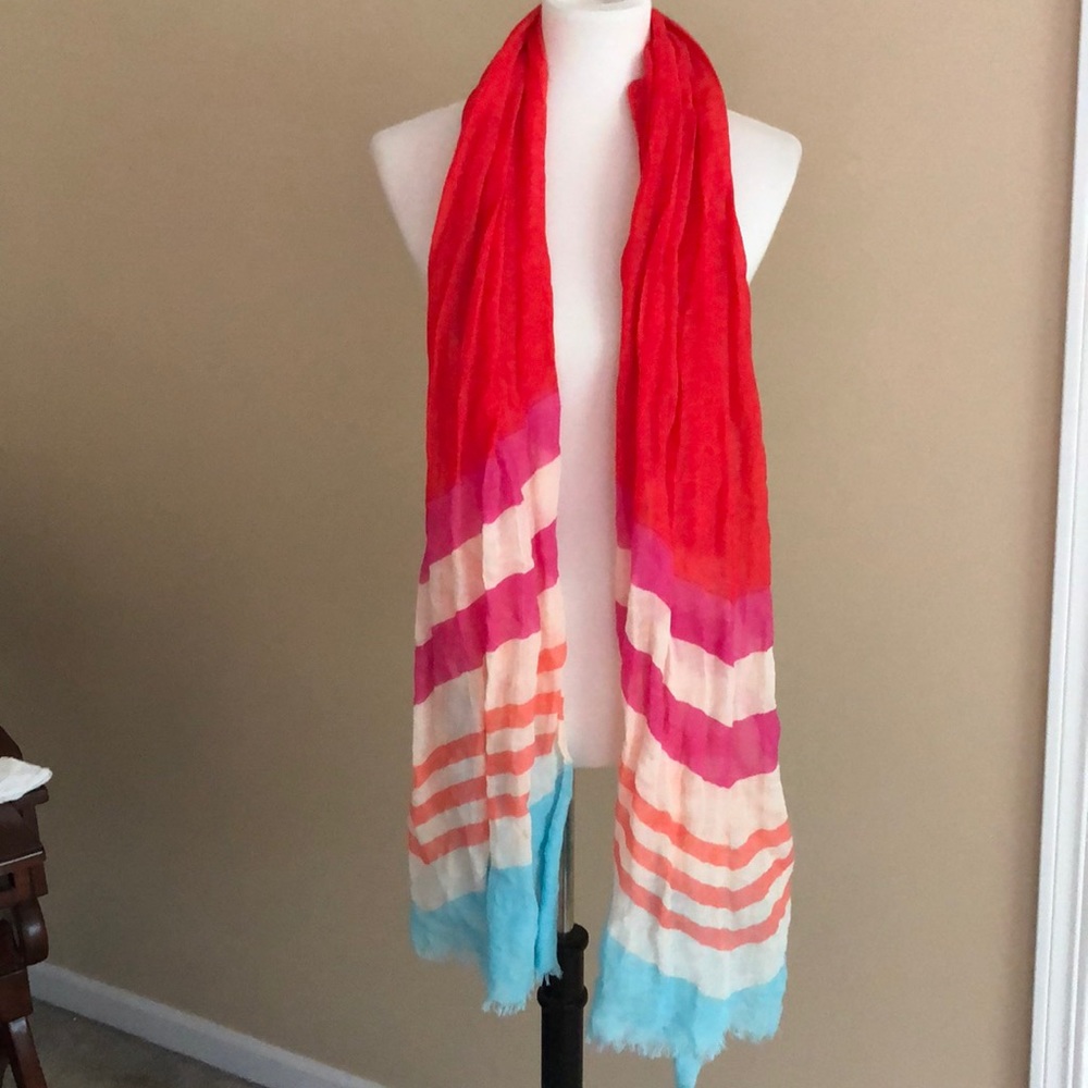 J Crew Long Multi Color Stripe Scarf - image 1